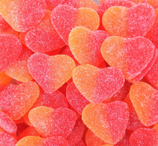 Cœurs à la pêche sucrés 100g