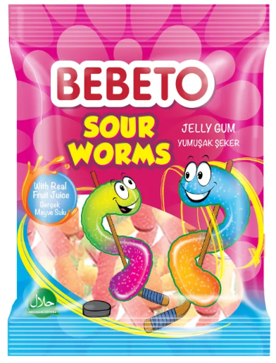 BEBETO Sour Worms 80g