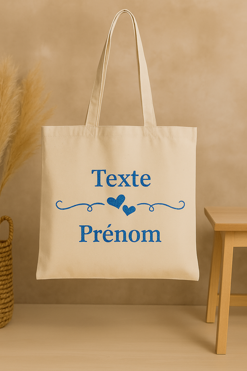 ⚪ Tote-Bag blanc avec des cœurs