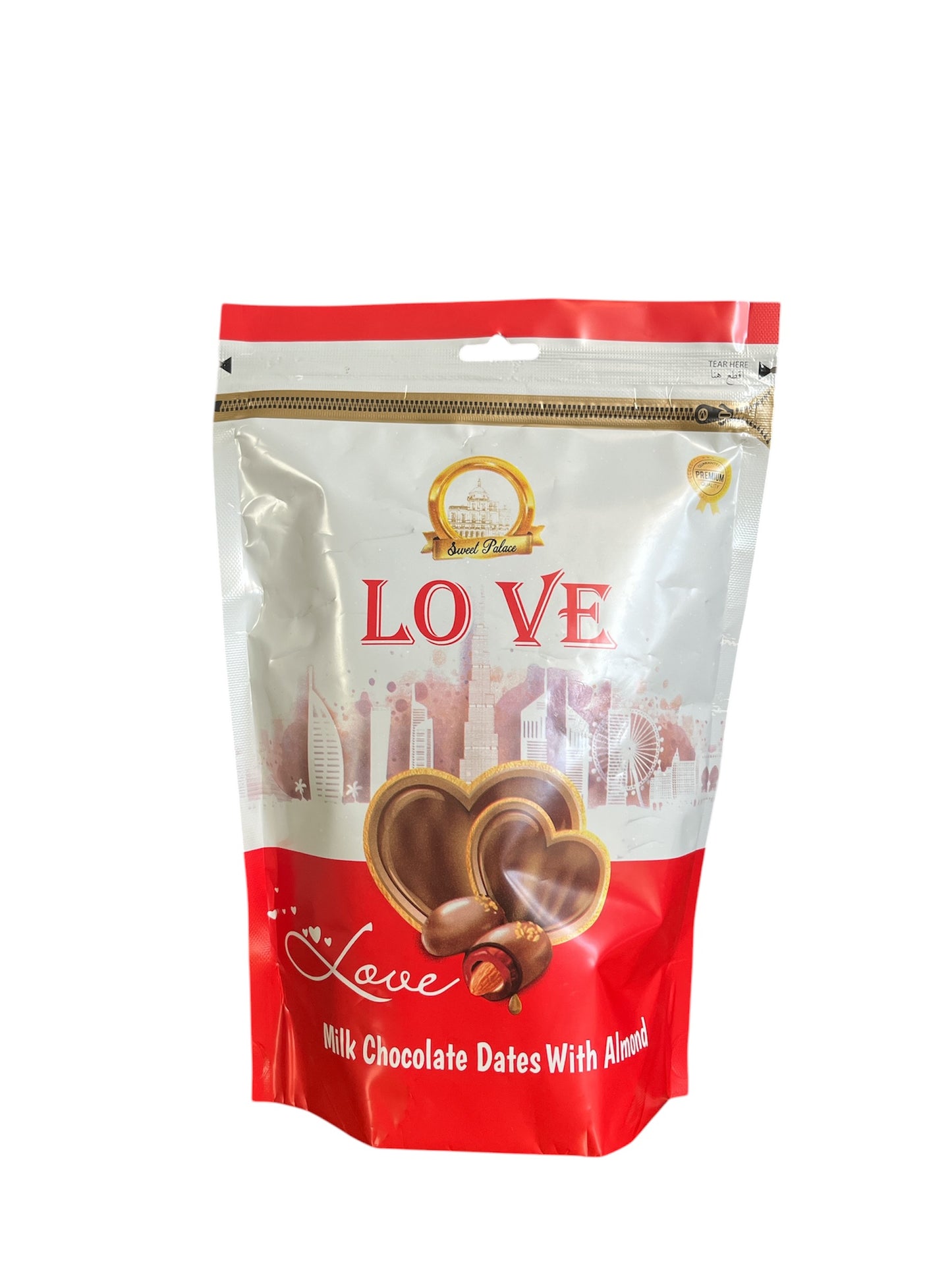 LOVE dattes chocolat au lait avec amande 250g